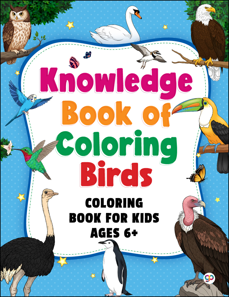Knowledge Book of Coloring: BIRDS (50 beautiful illustrations with articles) (Paperback)